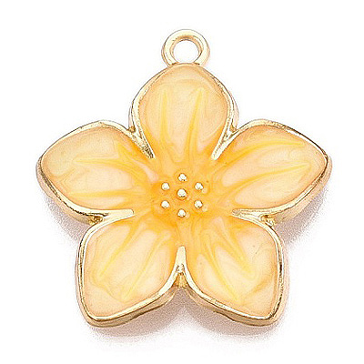 ECH04-PRI-1 - Primrose Enamel Flower charm/pendant - light gold